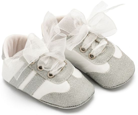 Εικόνα της Δετά Sneakers με Κορδέλα Οργάντζα MI1653 Ασημί