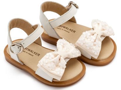 Εικόνα της Πέδιλο με Gros Grain Φιογκάκι και Λουλουδάκια BW4854 Εκρού