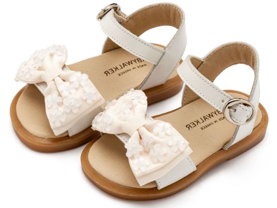 Εικόνα της Πέδιλο με Gros Grain Φιογκάκι και Λουλουδάκια BW4854 Εκρού