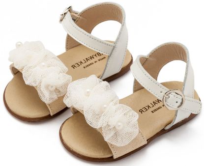 Εικόνα της Πέδιλο με Λουλουδάκια και Πέρλες PRI2645 Εκρού