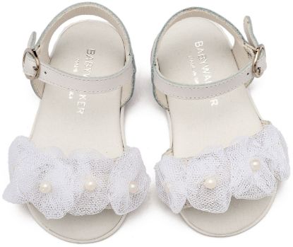 Εικόνα της Πέδιλο με Λουλουδάκια και Πέρλες PRI2645 Λευκό