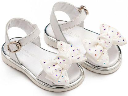 Εικόνα της Πέδιλο με Φιόγκο και Στρας LU6122 Λευκό