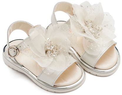 Εικόνα της Πέδιλο με Χειροποίητο Λουλούδι απο Τούλι EXC5877 Εκρού