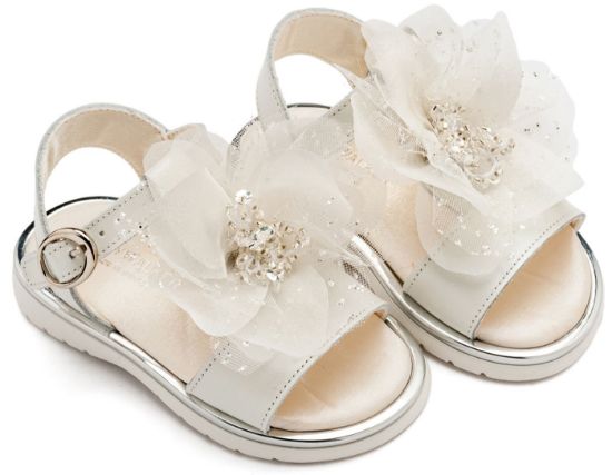 Εικόνα της Πέδιλο με Χειροποίητο Λουλούδι απο Τούλι EXC5877 Εκρού