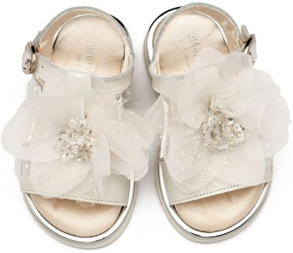 Εικόνα της Πέδιλο με Χειροποίητο Λουλούδι απο Τούλι EXC5877 Εκρού