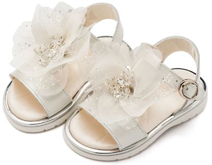 Εικόνα της Πέδιλο με Χειροποίητο Λουλούδι απο Τούλι EXC5877 Εκρού