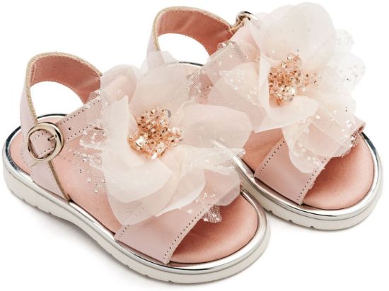 Εικόνα της Πέδιλο με Χειροποίητο Λουλούδι απο Τούλι EXC5877 Ροζ