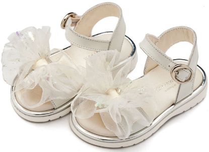 Εικόνα της Πέδιλο με Χειροποίητο Υφασμάτινο Φιόγκο EXC5879 Εκρού