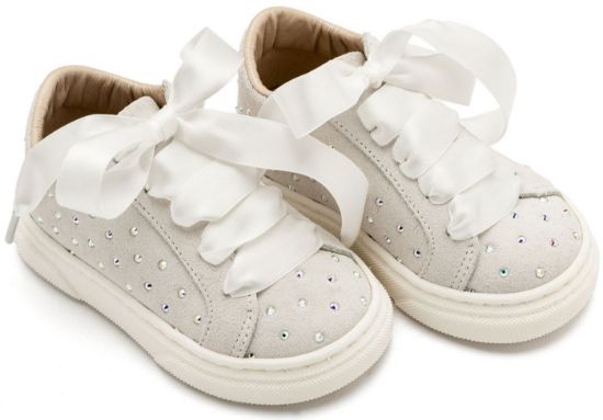 Εικόνα της Σνίκερ Suede με Στρας LU6115 Λευκό