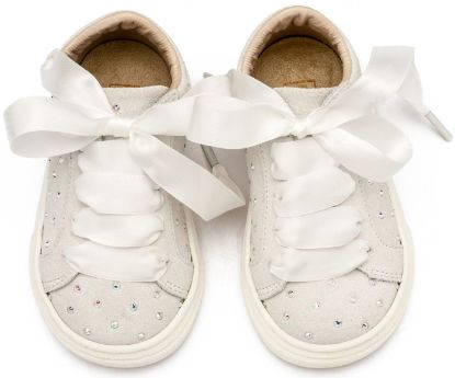 Εικόνα της Σνίκερ Suede με Στρας LU6115 Λευκό