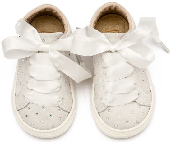 Εικόνα της Σνίκερ Suede με Στρας LU6115 Λευκό