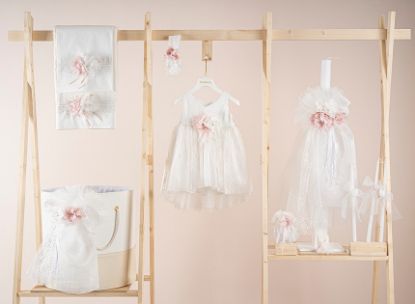 Εικόνα της Πακέτο βάπτισης για κορίτσι Piccolino Beatrice ivory με καλάθι