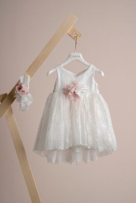 Εικόνα της Πακέτο βάπτισης για κορίτσι Piccolino Beatrice ivory με καλάθι