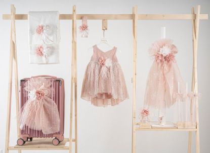 Εικόνα της Πακέτο βάπτισης για κορίτσι Piccolino Beatrice puce με βαλίτσα pink