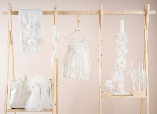Εικόνα της Πακέτο βάπτισης για κορίτσι Piccolino Estelle ivory με τσάντα  ivory