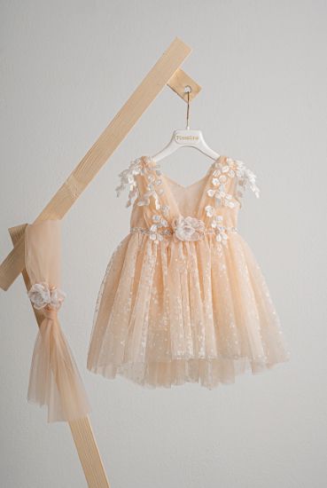 Εικόνα της Πακέτο βάπτισης για κορίτσι Piccolino Filomena salmon με τσάντα  ivory