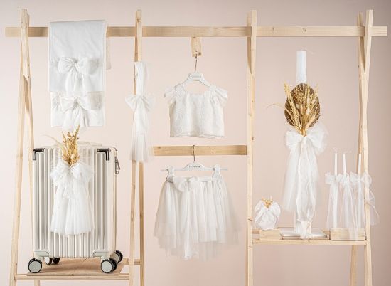 Εικόνα της Πακέτο βάπτισης για κορίτσι Piccolino Isabelle ivory με βαλίτσα ecru