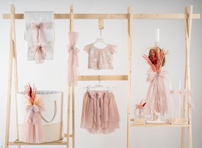 Εικόνα της Πακέτο βάπτισης για κορίτσι Piccolino Isabelle powder με καλάθι