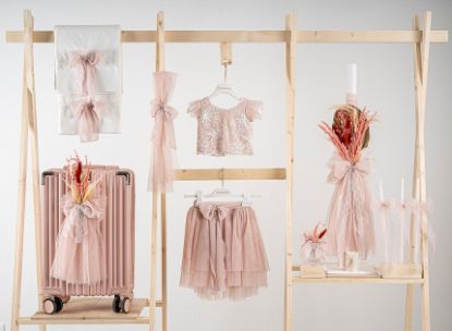 Εικόνα της Πακέτο βάπτισης για κορίτσι Piccolino Isabelle powder με βαλίτσα pink