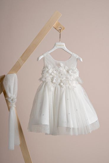 Εικόνα της Πακέτο βάπτισης για κορίτσι Piccolino Jessica ivory με τσάντα καπιτονέ ivory