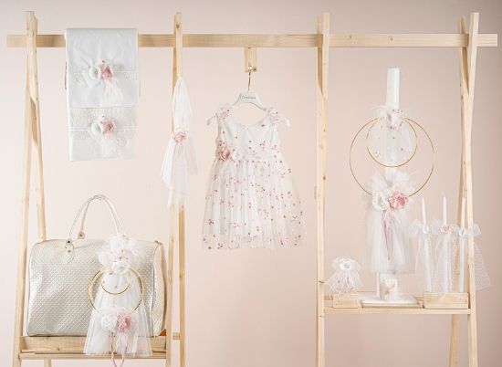 Εικόνα της Πακέτο βάπτισης για κορίτσι Piccolino Klara ivory με τσάντα καπιτονέ ivory