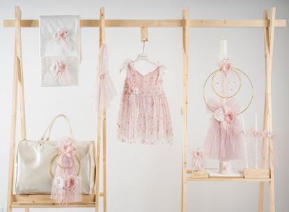 Εικόνα της Πακέτο βάπτισης για κορίτσι Piccolino Klara puce με τσάντα  ivory