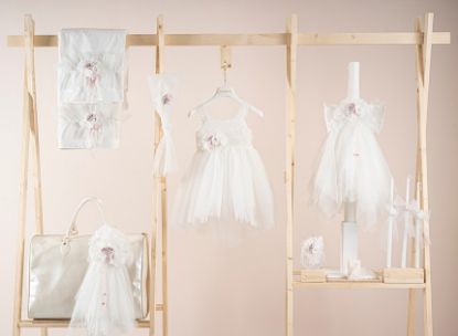 Εικόνα της Πακέτο βάπτισης για κορίτσι Piccolino Matylda ivory με τσάντα  ivory