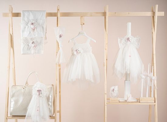 Εικόνα της Πακέτο βάπτισης για κορίτσι Piccolino Matylda ivory με τσάντα  ivory