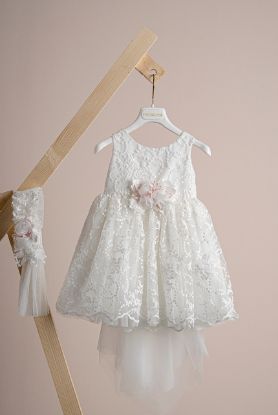 Εικόνα της Πακέτο βάπτισης για κορίτσι Piccolino Michele ivory με τσάντα ivory