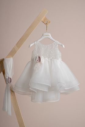 Εικόνα της Πακέτο βάπτισης για κορίτσι Piccolino Samantha ivory με τσάντα καπιτονέ ivory