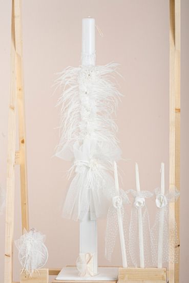 Εικόνα της Πακέτο βάπτισης για κορίτσι Piccolino Silvia ivory με τσάντα καπιτονέ ivory