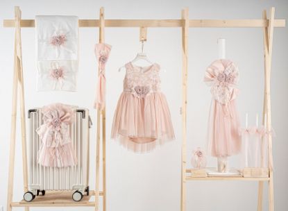 Εικόνα της Πακέτο βάπτισης για κορίτσι Piccolino Ursula peach με βαλίτσα ecru