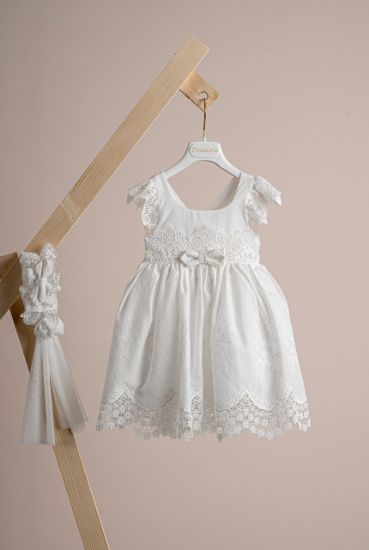 Εικόνα της Πακέτο βάπτισης για κορίτσι Piccolino Valerie ivory με τσάντα καπιτονέ ivory