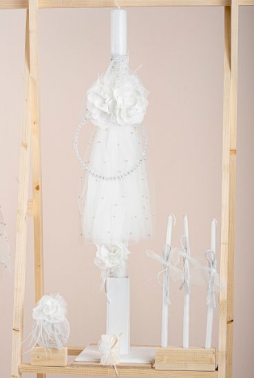 Εικόνα της Πακέτο βάπτισης για κορίτσι Piccolino Zoe ivory με καλάθι