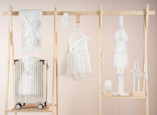 Εικόνα της Πακέτο βάπτισης για κορίτσι Piccolino Zoe ivory με βαλίτσα ecru
