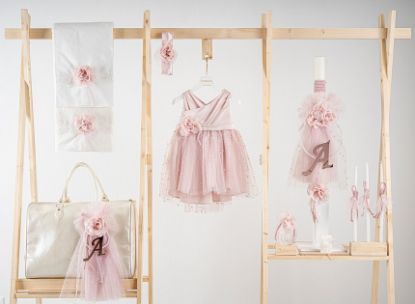 Εικόνα της Πακέτο βάπτισης για κορίτσι Piccolino Zoe pink με τσάντα  ivory