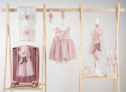 Εικόνα της Πακέτο βάπτισης για κορίτσι Piccolino Zoe pink με βαλίτσα puce