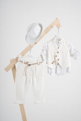 Εικόνα της Βαπτιστικό ρούχο αγόρι Piccolino Enrique Off White