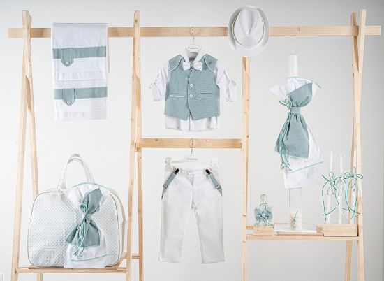 Εικόνα της Πακέτο βάπτισης για αγόρι Piccolino Francisco mint white