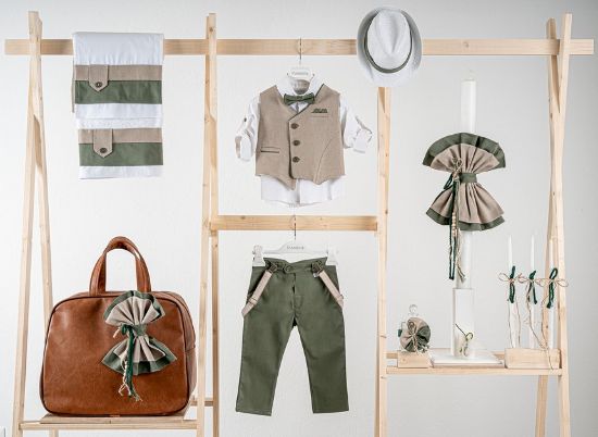 Εικόνα της Πακέτο βάπτισης για αγόρι Piccolino Gustavo olive