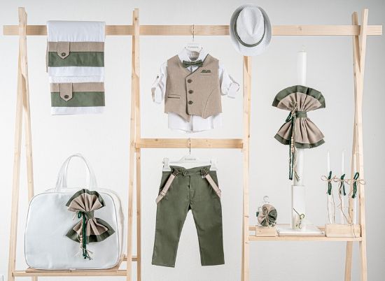 Εικόνα της Πακέτο βάπτισης για αγόρι Piccolino Gustavo olive