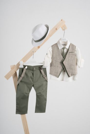Εικόνα της Βαπτιστικό κοστούμι Piccolino Silvio-22 σε χρώμα Olive