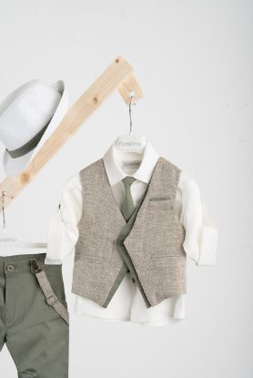 Εικόνα της Βαπτιστικό κοστούμι Piccolino Silvio-22 σε χρώμα Olive