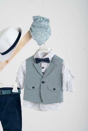Εικόνα της Βαπτιστικό κοστούμι Piccolino Massimo σε χρώμα Aegean