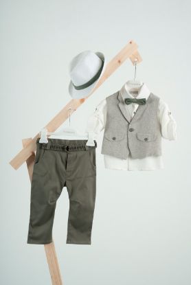 Εικόνα της Βαπτιστικό κοστούμι Piccolino Massimo σε χρώμα Olive