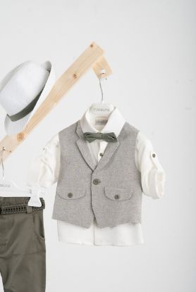 Εικόνα της Βαπτιστικό κοστούμι Piccolino Massimo σε χρώμα Olive