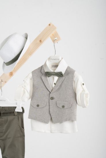 Εικόνα της Βαπτιστικό κοστούμι Piccolino Massimo σε χρώμα Olive