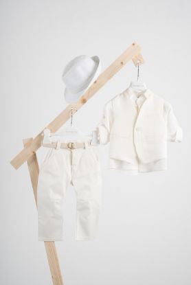 Εικόνα της Βαπτιστικό κοστούμι Piccolino Luciano σε χρώμα Ivory