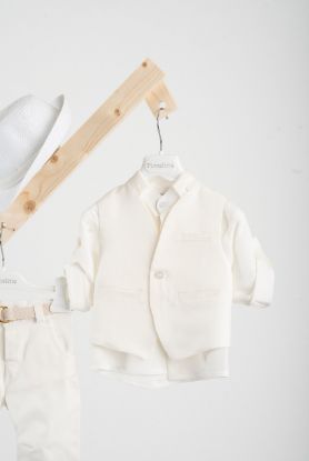 Εικόνα της Βαπτιστικό κοστούμι Piccolino Luciano σε χρώμα Ivory