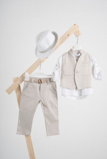 Εικόνα της Βαπτιστικό κοστούμι Piccolino Luciano σε χρώμα Sand
